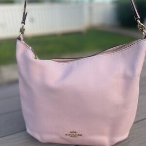 Coach Skylar Leather Shoulder Bag in Light Pink with Gold Hardware